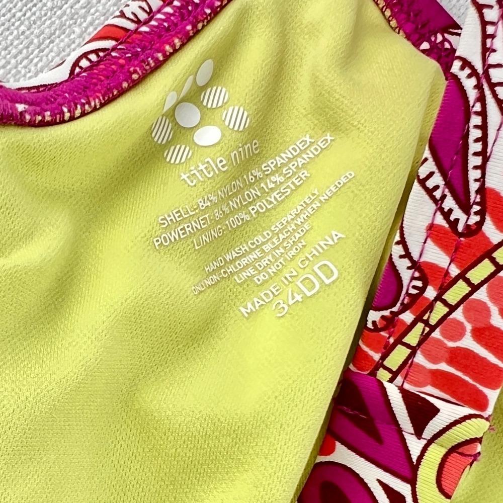 Title Nine Bodacious Pink Paisley Underwire Tankini Swim Top Women's Sz 34DD - Picture 8 of 9